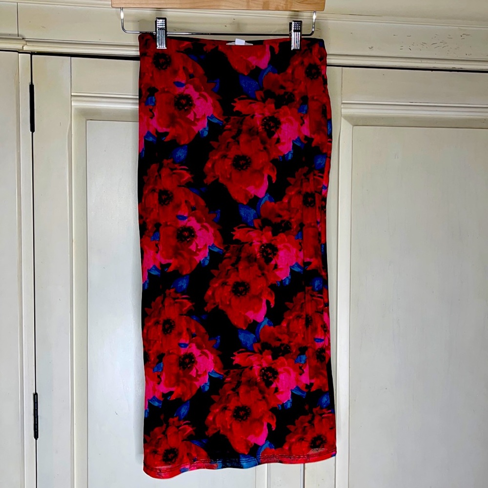 Bar III Women Floral Print Mesh Mindi Pencil skirt